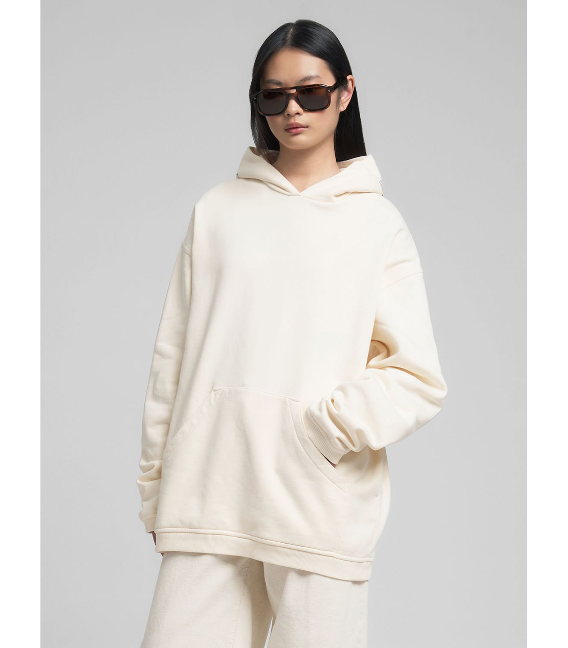 ロングオーバーサイズ刺しゅうフーディー 詳細画像 オフホワイト 2